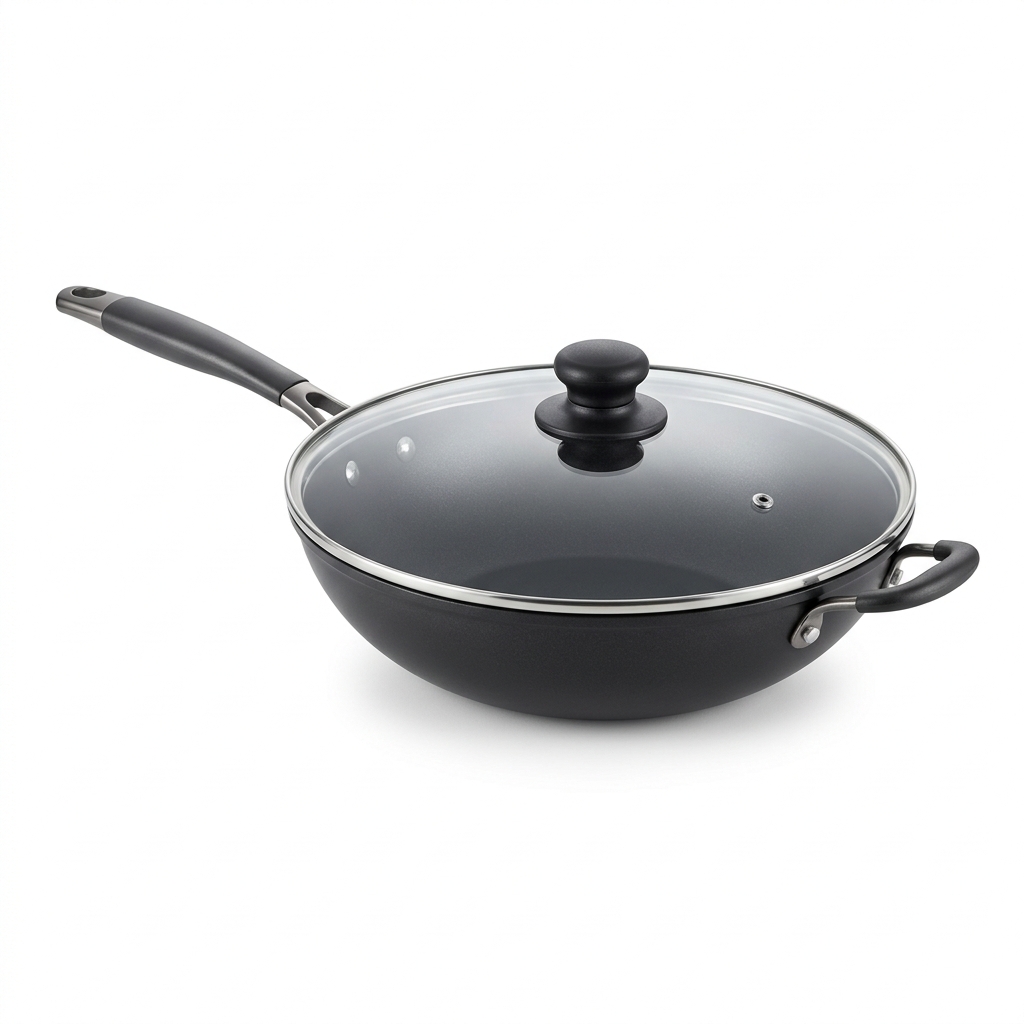 Non-Stick Wok 32cm with Glass Lid