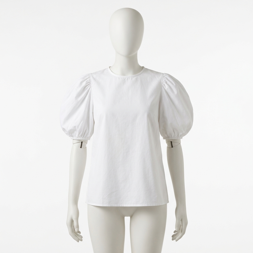 Puff Sleeve Cotton Blouse